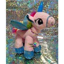 Yıldız Dükkan Sevimli Hayvan Peluş Oyuncak At Boynuzlu At Unicorn Pony 25 cm Oyun Arkadaşı