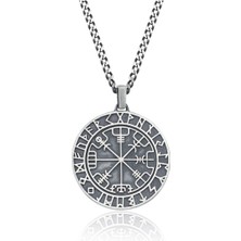 925 Ayar Gümüş Kadın Vegvisir Madalyon Kolye