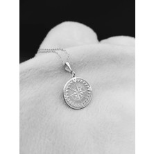 925 Ayar Gümüş Pusula Kolye