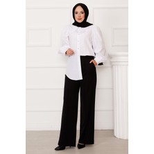 MDS Önü Çimalı Cep Detaylı Pantolon Siyah