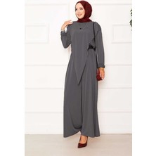 Ozk Önü Asimetrik Detaylı Sandy İkili Takım Gri