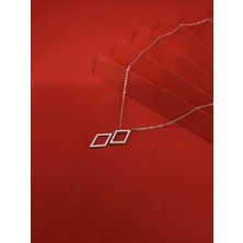 Zirkon Taşlı Geometrik Kolye