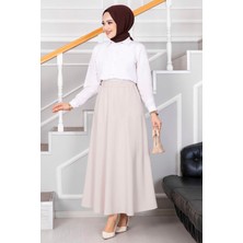 MDS Mevlana Tesettür Etek Krem