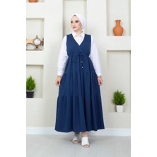 Md Fırfırlı Scuba Tesettür Jile İndigo