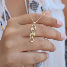 925 Ayar Gümüş Altın Kaplama Harfli Çift Kolyesi