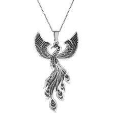 925 Ayar Gümüş Anka Kuşu Model Unisex Kolye