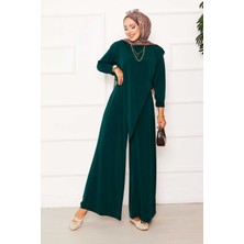 Ozk Önü Asimetrik Detaylı Sandy İkili Takım Zümrüt