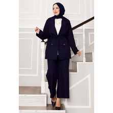 Nz Beli Tünelli Kolları Katlanabilir Ceket Takım Lacivert