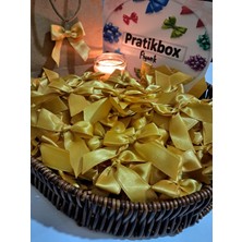 Pratikbox Fiyonk / Saten 2cm'lik / Hediyelik / Süsleme / Altın Renk / 35 Adet