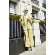 Md Fermuar Detaylı Kapüşonlu  İkili Takım Yağ Yeşil