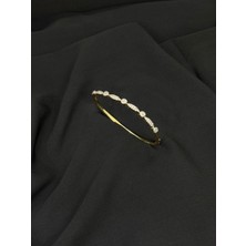 14K Gold Renk Kaplama cm Zirkon Kelepçe Bileklik