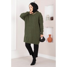 RAF Baklava Örgü Triko Tunik Haki