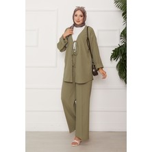 Mat Önü Bağlamalı Kimono Takım Haki