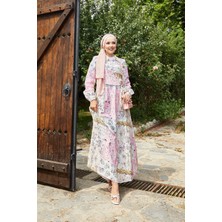 EFL Yandan Bağlamalı Gömlek Yaka Elbise Pembe