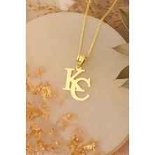 Kadın 925 Ayar Gümüş Iki Harf Gold  Kolye