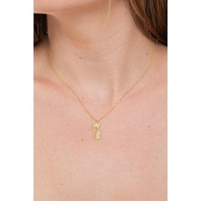 London Hayalet Zincir Kadın Altın Kaplama Kedili 925 Ayar Gümüş Kolye