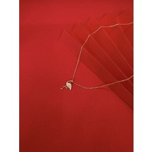 Taşlı Flamingo Kolye