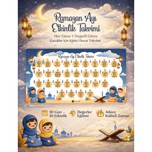 Karbonsoft Ramazan Ayı Etkinlik Takvimi – Her Güne 1 Değerli Görev | Çocuklar Için Eğitici Duvar Takvimi