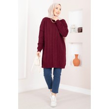 RAF Baklava Örgü Triko Tunik Bordo