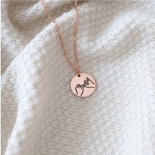 Unisex 925 Ayar Gümüş Rose Arkadaşlık Kolyesi