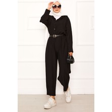 Md Rahat Kalıp Şalvar Pantolonlu Takım Siyah