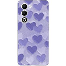 TechTree Oppo A5 4g Uyumlu Mor Kalpler Tasarımlı Baskılı Silikon Kılıf