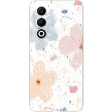 TechTree Oppo A5 4g Uyumlu Pastel Soyut Çiçek ve Leke Desenli Baskılı Silikon Kılıf
