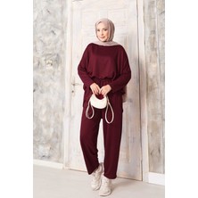 Md Salaş Kesim Şalvar Pantolonlu Takım Bordo