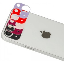 Marsilyan iPhone 13 Rainbow Kamera Lens Koruma Cam - Koyu Kırmızı