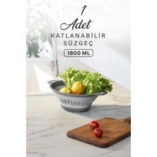 Mutfak Köşesi Yuvarlak Katlanabilen Akordeon Süzgeç - 1800ML