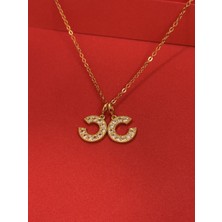 Zirkon Taşlı Gold Kolye