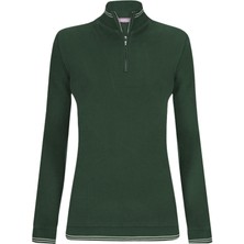 Felix Hardy Kadın Yarım Fermuar Kazak - Yeşil