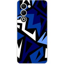 TechTree Oppo A5 4g Uyumlu Modern Mavi Geometrik Mozaik Baskılı Silikon Kılıf