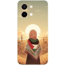 TechTree Vivo Y28 Uyumlu Filistine Özgürlük Kız Baskılı Silikon Kılıf