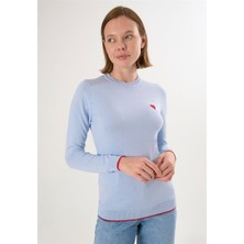 Felix Hardy Kadın Bisiklet Yaka Triko Kazak - Mavi