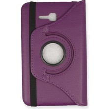 Marsilyan Samsung Galaxy T110 / T113 Tab 3 Lite 7 Kılıf 360 Tablet Deri Kılıf - Mürdüm