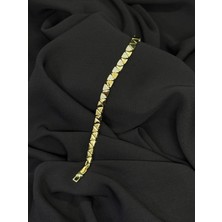 14K Gold Renk Kaplama cm Zirkon Üçgen Bileklik