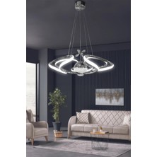 Normadia Modern 4 Kollu Dron Sarkıt Avize, 3 Renk, Krom, Kumandasız, Şık Tasarım