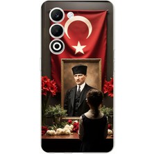 TechTree Oppo A5 4g Uyumlu Atatürk Türk Bayrağı Tablo Baskılı Silikon Kılıf
