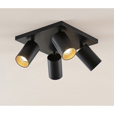Normadia Modern Kare Spot Tavan LED Aplik, Hareketli Başlık, Gün Işığı Ampul