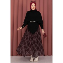 Mo Balıkçı Yaka Asimetrik Triko Kazak Siyah