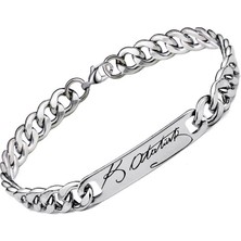 Takı Dükkanı K. Atatürk Imzalı Unisex Kadın Erkek Paslamnaz Çelik Bileklik SCB90