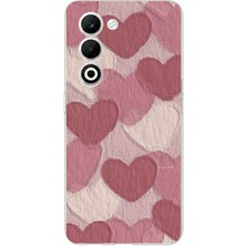 TechTree Oppo A5 4g Uyumlu Pastel Gül Kurusu ve Pembe Kalpli Baskılı Silikon Kılıf