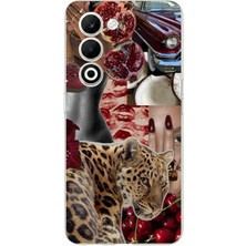 TechTree Oppo A5 4g Uyumlu Leopar Kırmızı Vibes Baskılı Silikon Kılıf