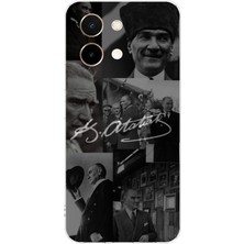 TechTree Vivo Y28 Uyumlu Kemal Atatürk Imza Baskılı Silikon Kılıf