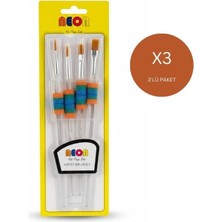 Gümrük Bey Neon Boya Fırçası, 3'lü Paket, Guaj Boya, Yağlı Boya, Sulu Boya Kullanımlarına