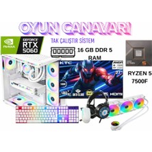 Arı Bilişim RTX5060 / 27" 180Hz Ktc Full Hd / Amd Ryzen 5 7500F / 16GB Ddr5 Ram / 512GB SSD / 360MM Beyaz Sıvı Soğutma / Everest Mouse+Klavye / Hp Gaming Kulaklık