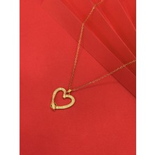 Yılan Figürlü Kalp Kolye