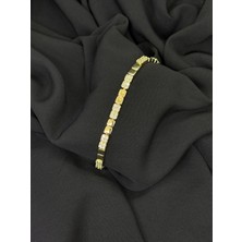 14K Gold Renk Kaplama cm Ezme Zirkon Bileklik