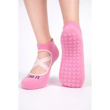 Carnaval Socks Pembe Renkli Pilates & Yoga Silikonlu Kazymaz Tabanlı Patik Çorap